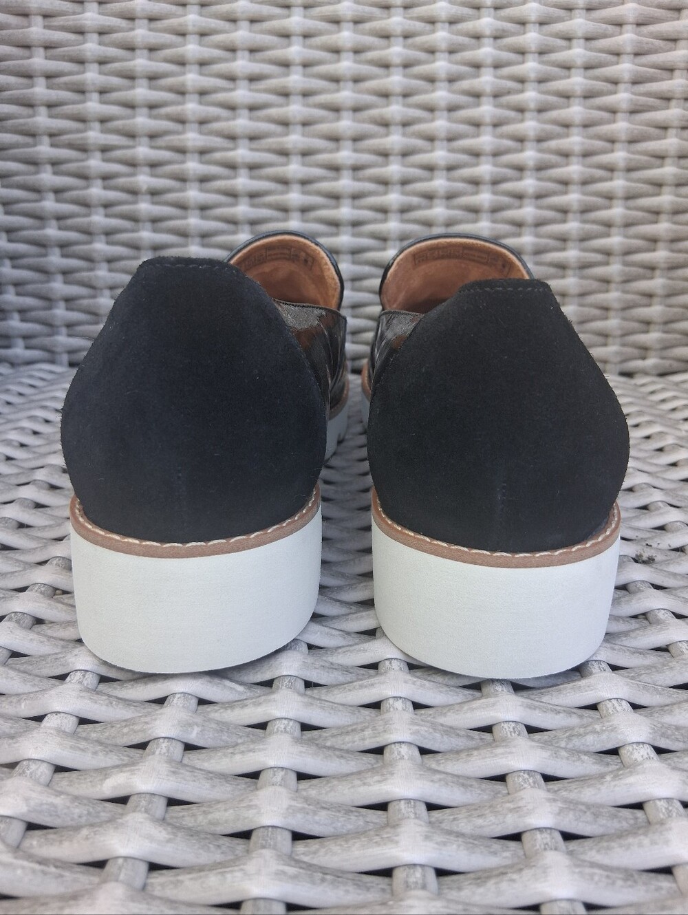 NEW Vionic Kensley Black Patent Leather Slip-On Loafers with White Sole - Picture 10 of 14